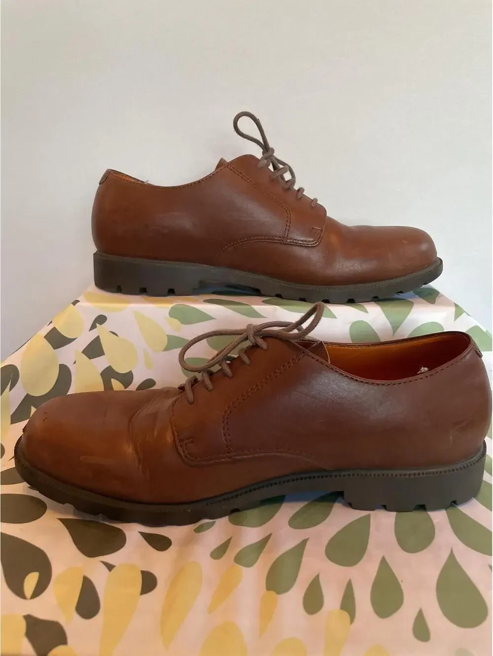 Timberland Men's Tan Waterproof Leather Derby Shoe US 9.5W Grandpa Style